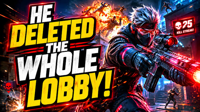 design viral gaming youtube thumbnails for fortnite cod pubg with high CTR