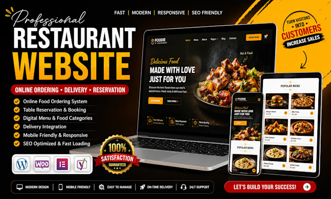 build restaurant website, restaurant wordpress booking website, catering website