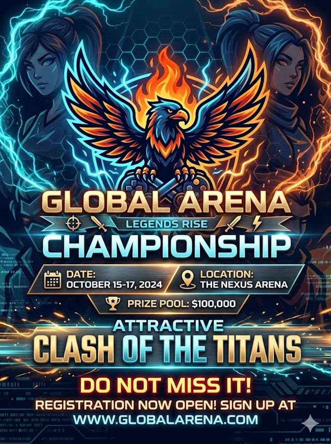 create gaming tournament poster esports banner  social media
