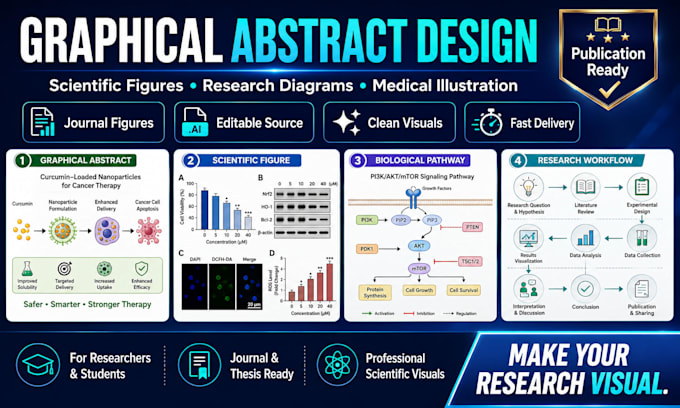 design graphical abstract, scientific figures, and research diagrams