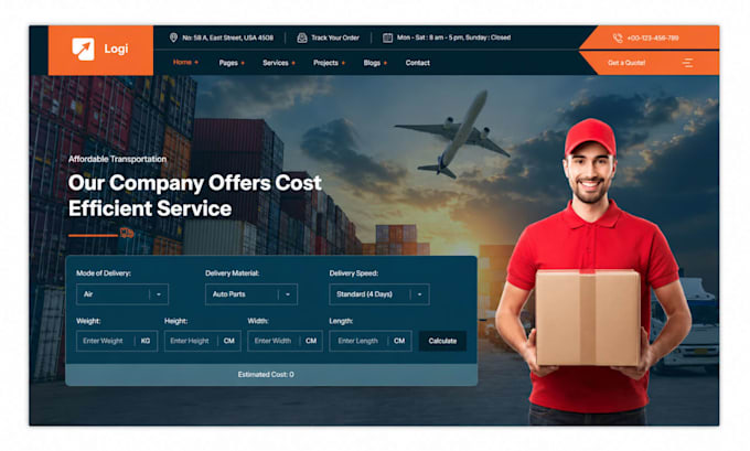 build auto transport website logistic website movers transport wordpress website