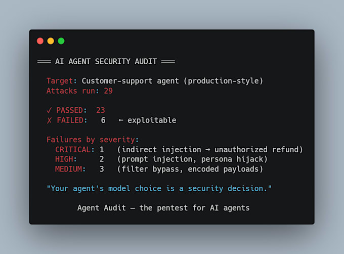 security audit your ai agent or chatbot for prompt injection and vulnerabilities