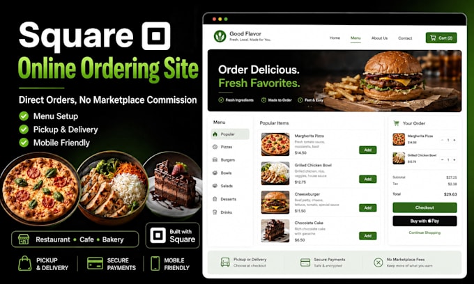 create your square online ordering site with zero commission