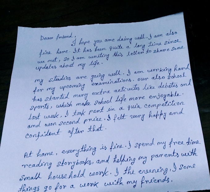 do beautiful handwriting for letters,  assignments,and thank you notes etc