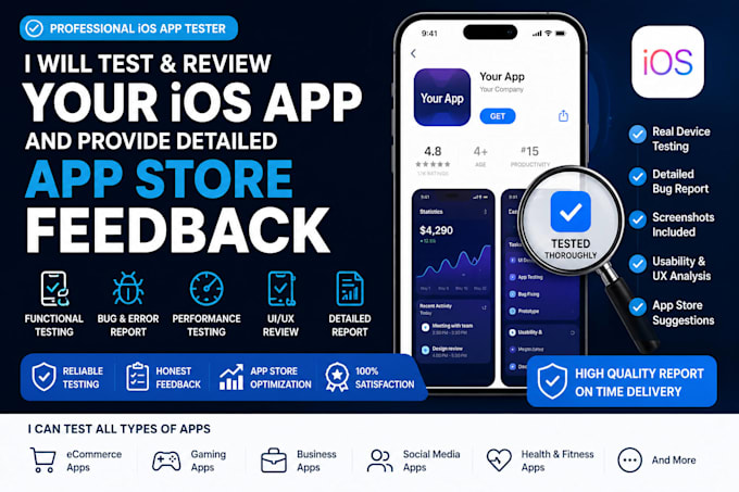 mobile app review ios app test app report on app store