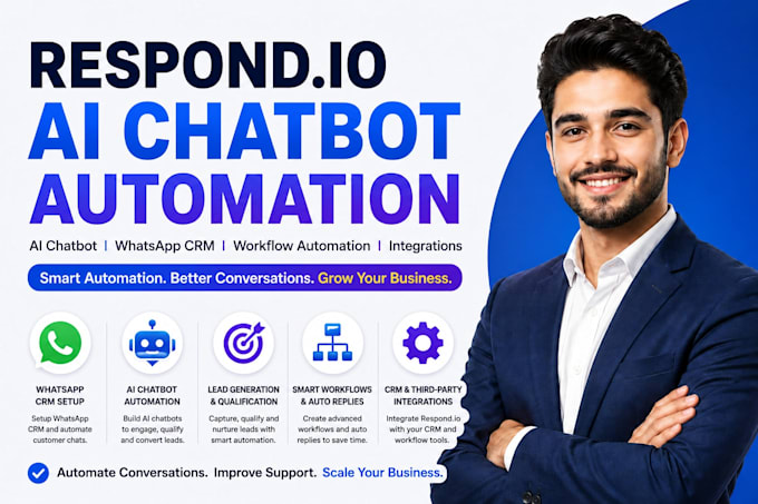 respond io ai chatbot whatsapp CRM workflow automation setup