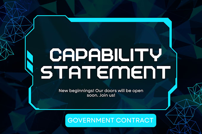 do capability statement for government contract
