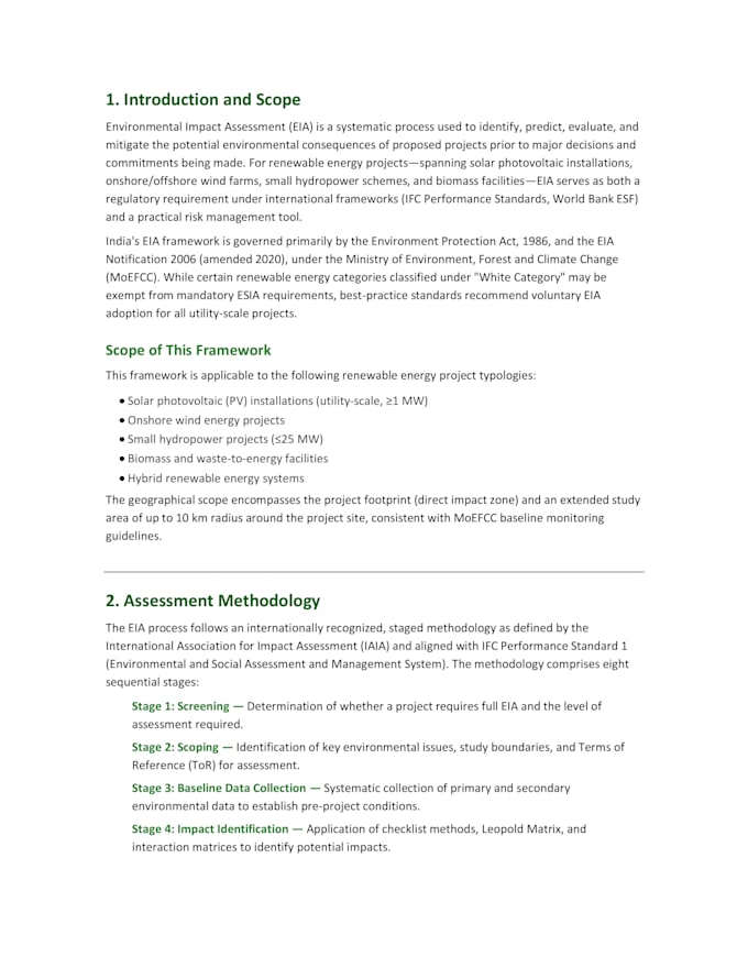 write environmental impact assessment environmental reports