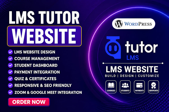 create tutor lms website online course website elearning website