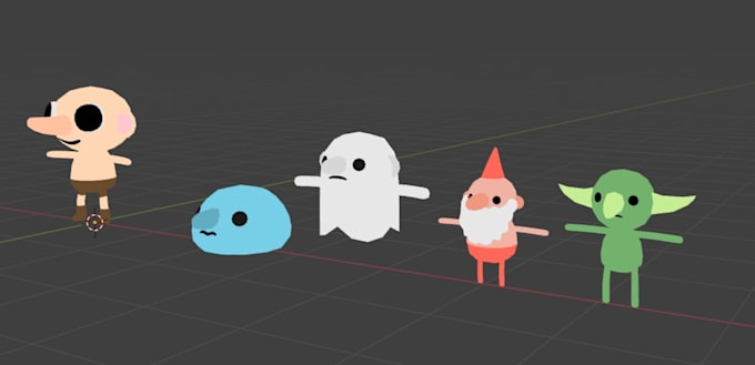 create lowpoly 3d characters