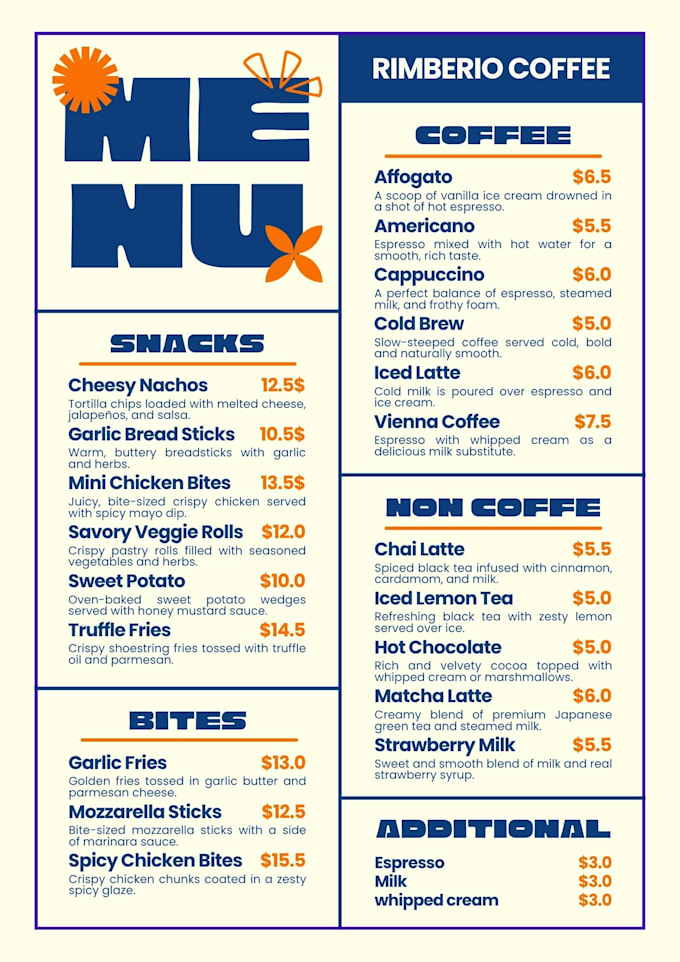 design modern restaurant food menu design