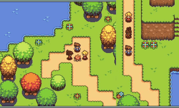 topdown pixel tileset tilemap pixel background indie game map environment art