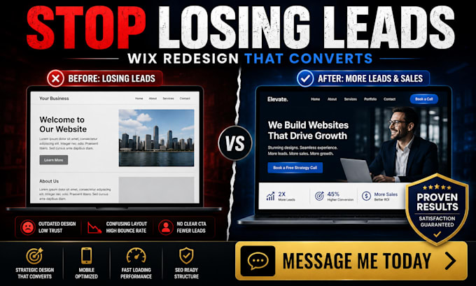 redesign your wix website for local business lead generation