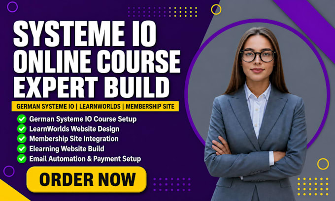 german systeme io online course, membership site, learnworlds elearning website