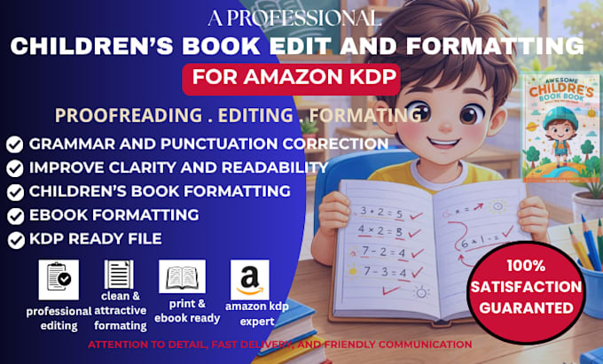 format and proofread your children story book for KDP