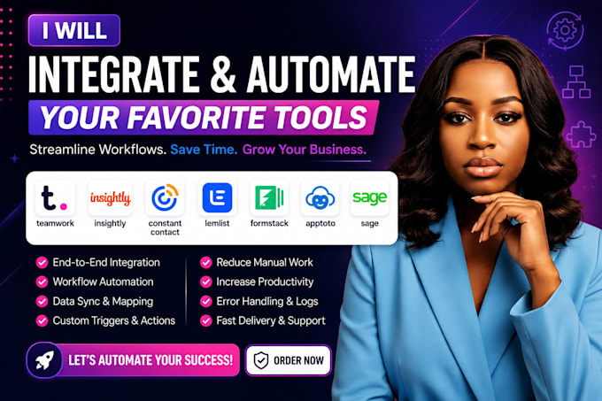 integrate teamwork insightly constant contract lemlist formstack apptoto sage
