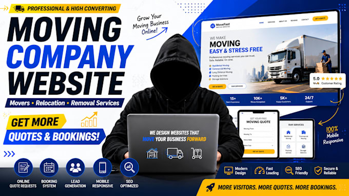 design mover website removal company website and relocation website