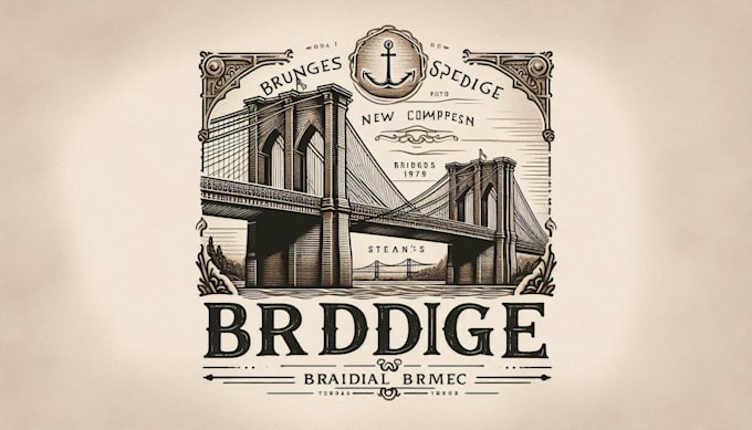 design bridge vintage logo with creative concepts
