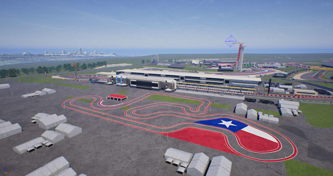 redesign 3d motorsport complex,kart racing track, stadium cgi rendering, circuit