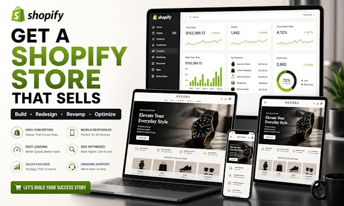 build redesign or revamp your shopify store and ecommerce website