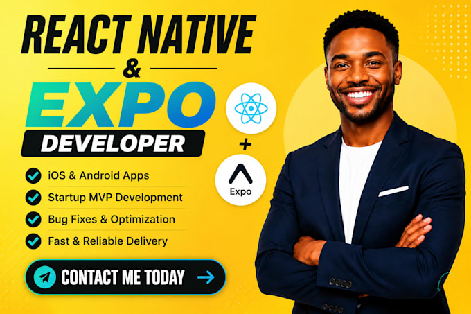 develop professional ios and android mobile apps using react native expo