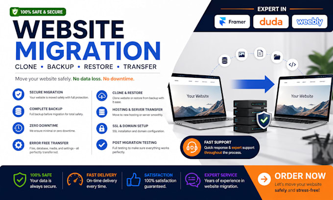 do framer duda weebly website migration clone backup restore transfer service