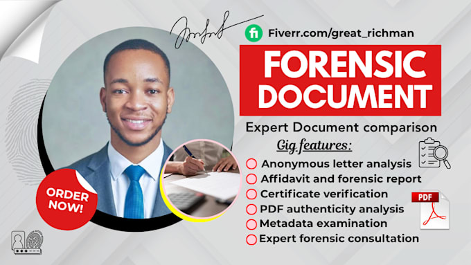 do forensic document metadata analysis, forged or real handwriting and signature