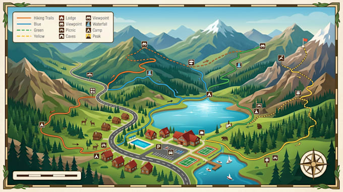 design custom hiking maps, park layouts, and outdoor navigation maps