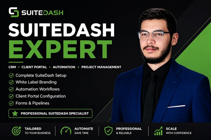 setup suitedash CRM automation workflow and client onboarding