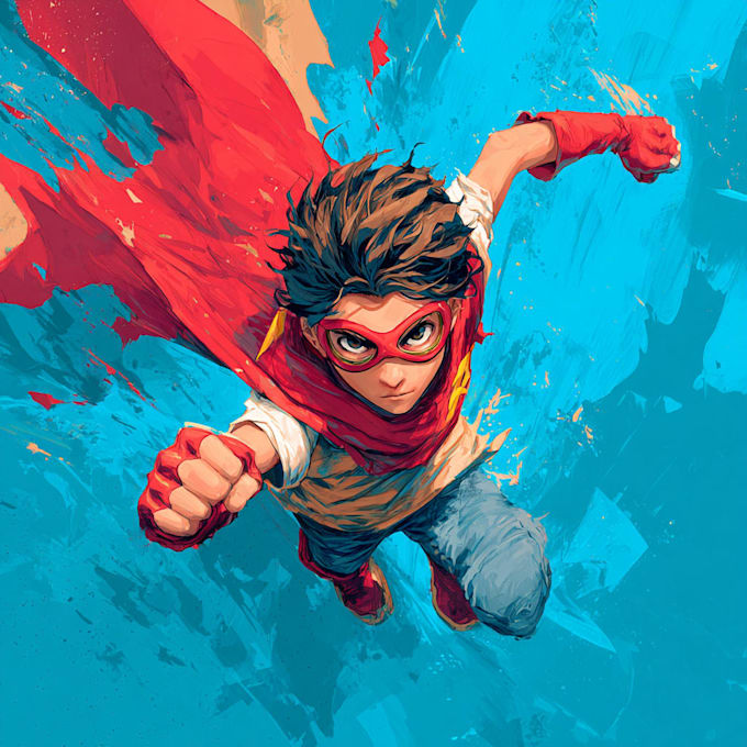 illustrate a superhero comic cover art