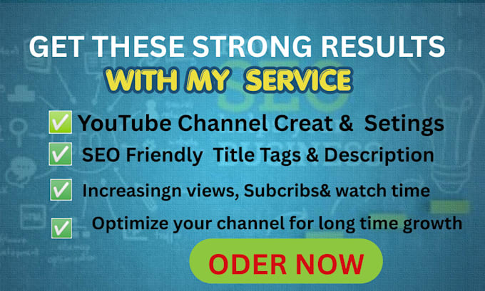 do the youtube channel setup and video SEO optimization