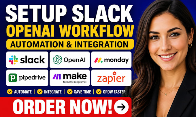 setup slack openai workflow automation monday pipedrive make zapier integration