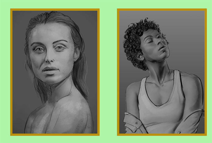draw one realistic or artistic style portrait