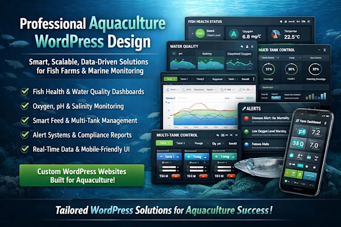 build wordpress website design with tracking dashboards and clean real time ui