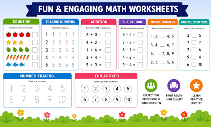 create fun kids math worksheets