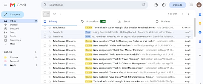 manage your email inbox and calendar with monthly support