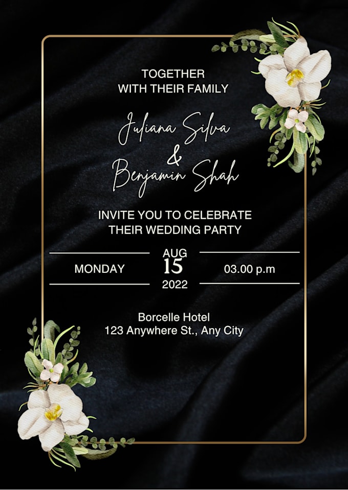 design a luxury wedding invitation card