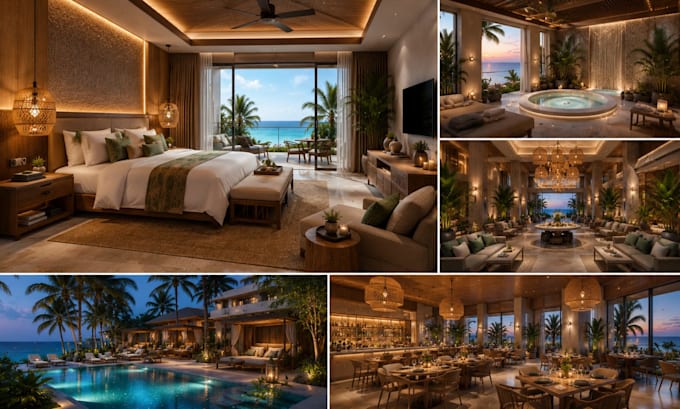 render luxury resort villa hotel spa interior visualization