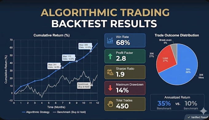build a python algorithmic trading bot with backtesting for stocks, crypto