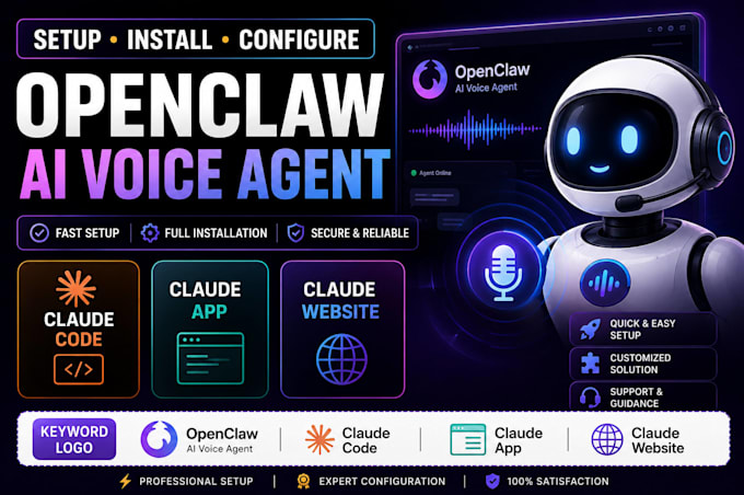 setup install openclaw ai voice agent claude code claude app claude website