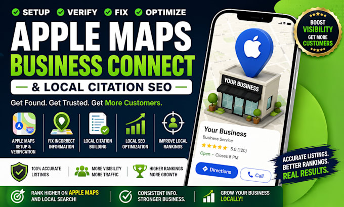 fix setup verify apple maps location business connect listing local citation seo