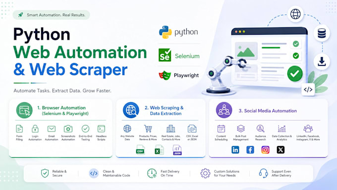 make python automation bot with selenium and playwright