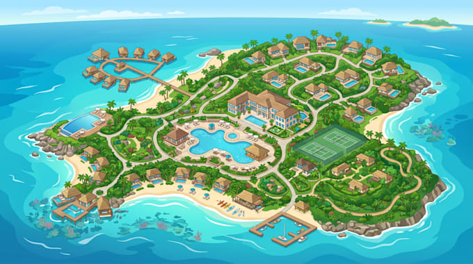 design custom resort maps, campground, rv park and property layout vector maps