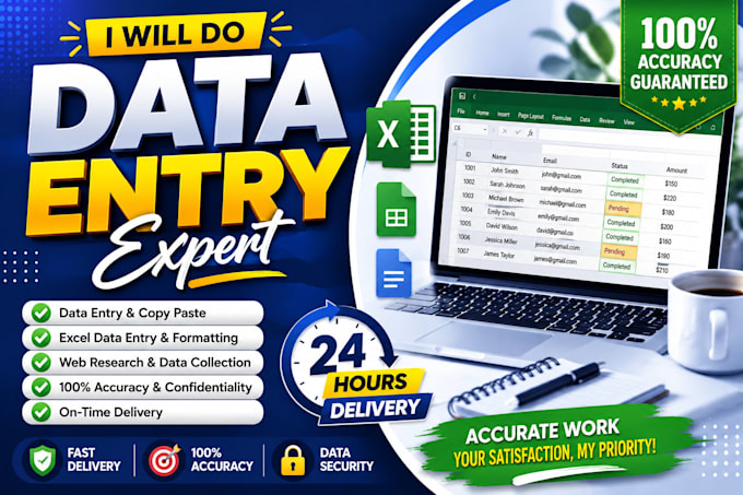 do excel data entry and professional data formatting services