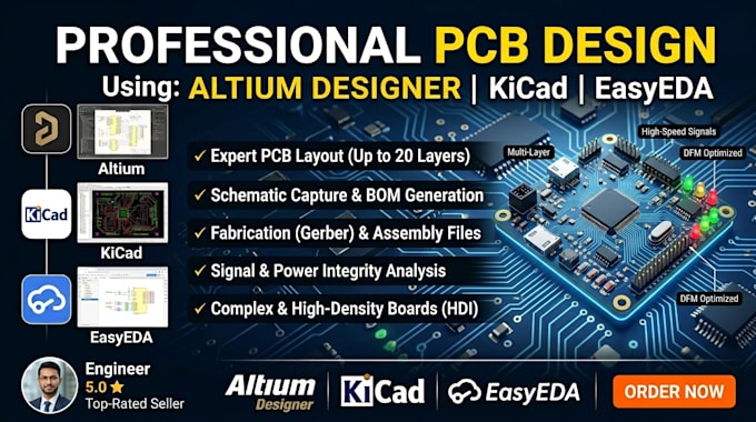 do professional pcb design using altium designer kicad and easyed
