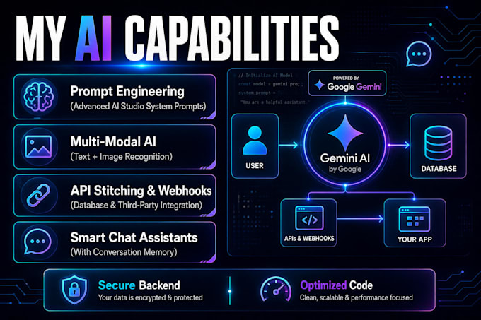 integrate gemini API and build advanced ai backend logic for your app