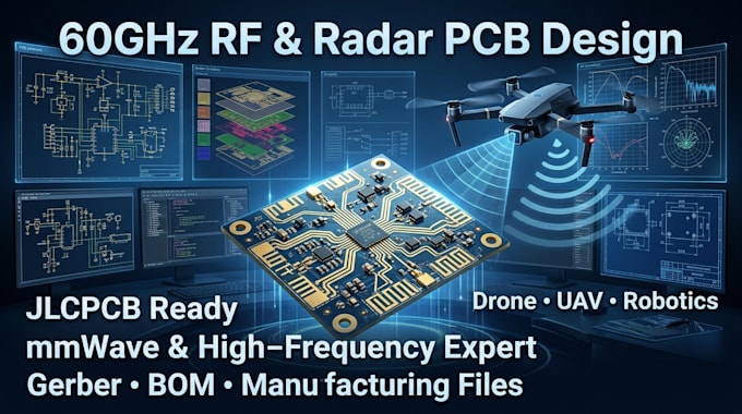 design custom 60ghz rf and radar pcb for drones and uav applications