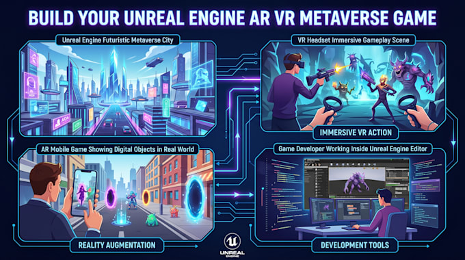 create unreal engine ar VR metaverse games for mobile video game development