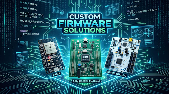 build custom esp32, stm32, and arm cortex firmware solutions