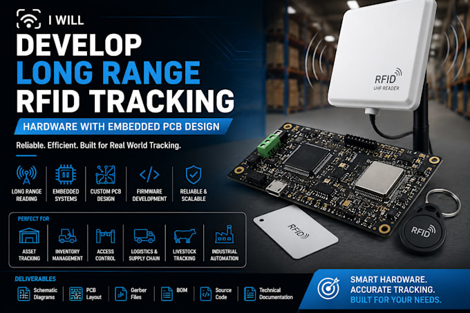 develop long range rfid tracking hardware with embedded pcb design